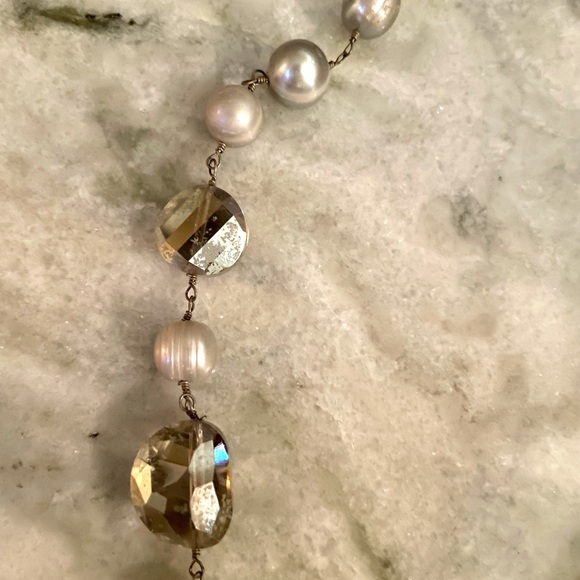 Freshwater Baroque Pearl and Sterling Necklace - Picture 4 of 8